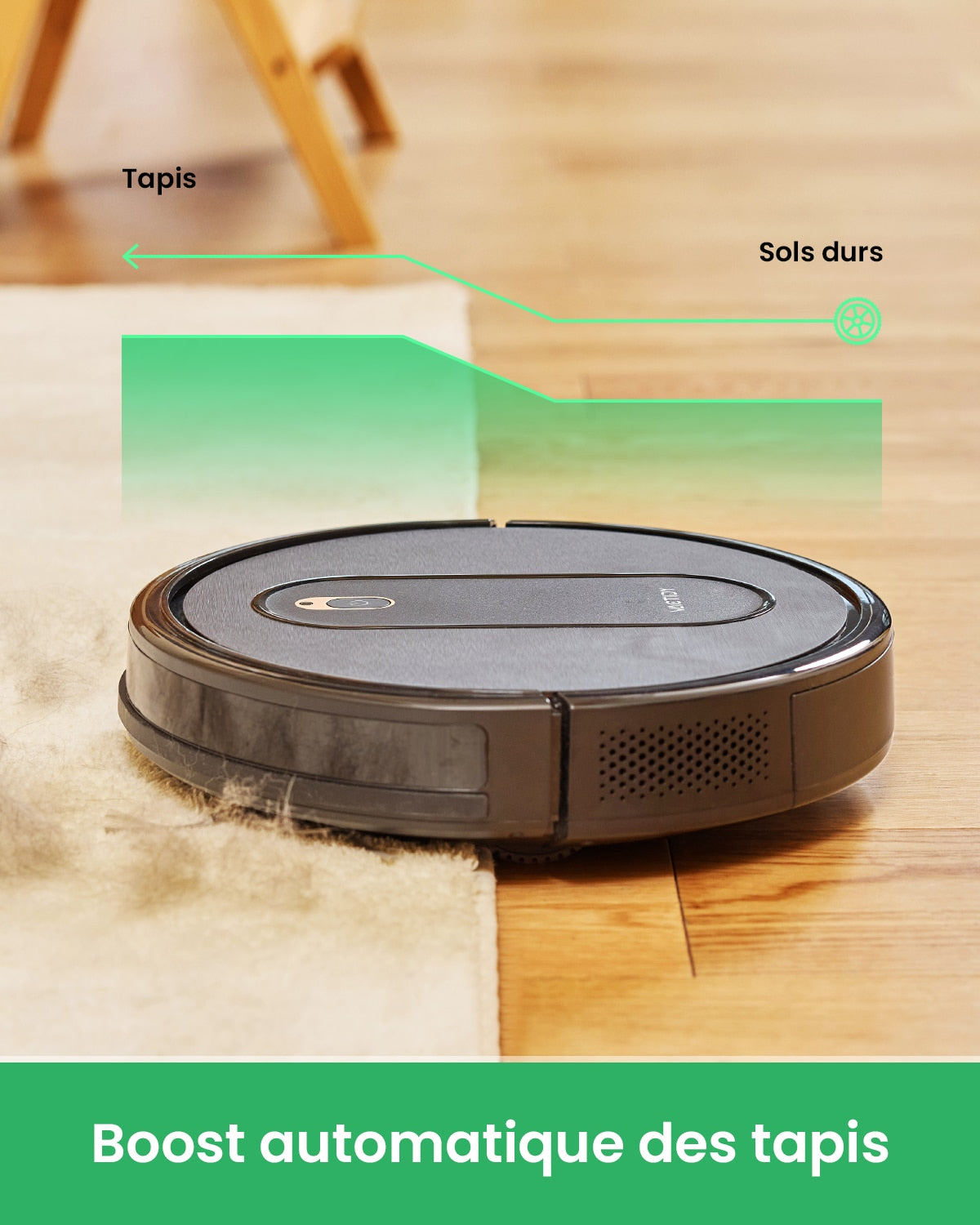 Vactidy Nimble Robot Vacuum Cleaner, 2200Pa Strong Suction Robotic Vacuums, Super Slim, Quiet, Schedule Setting, Self-Charging,