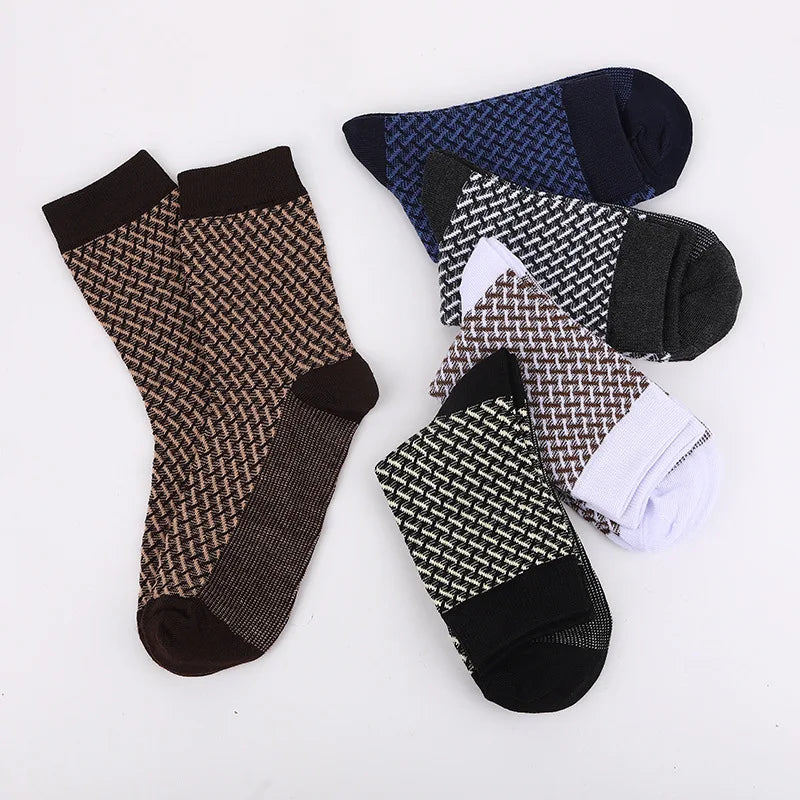 10Pcs=5 Pairs High Quality Bamboo Fiber Socks Men's Elite Casual Business Socks Wear Not Smelly Natural Antibacterial Socks