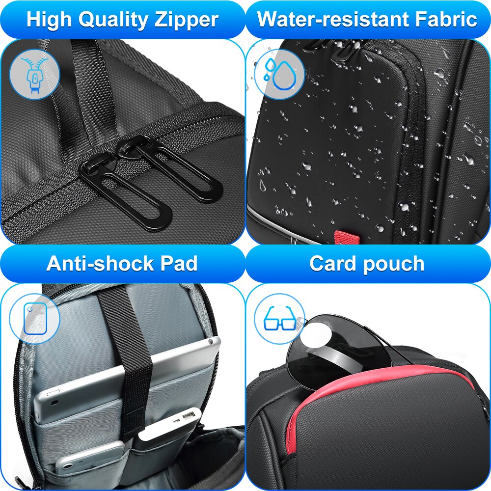 New Waterproof 9.7" iPad Crossbody Shoulder Bag for Men Short Trip USB Charging Messenger Sling Chest Pack For Male сумки Bolsas