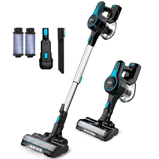 Cordless Vacuum Cleaner 12Kpa 130W Lightweight Stick Vacuum Cleaner Up to 40Mins Runtime 2200mAh Rechargeable Battery 6-in-1