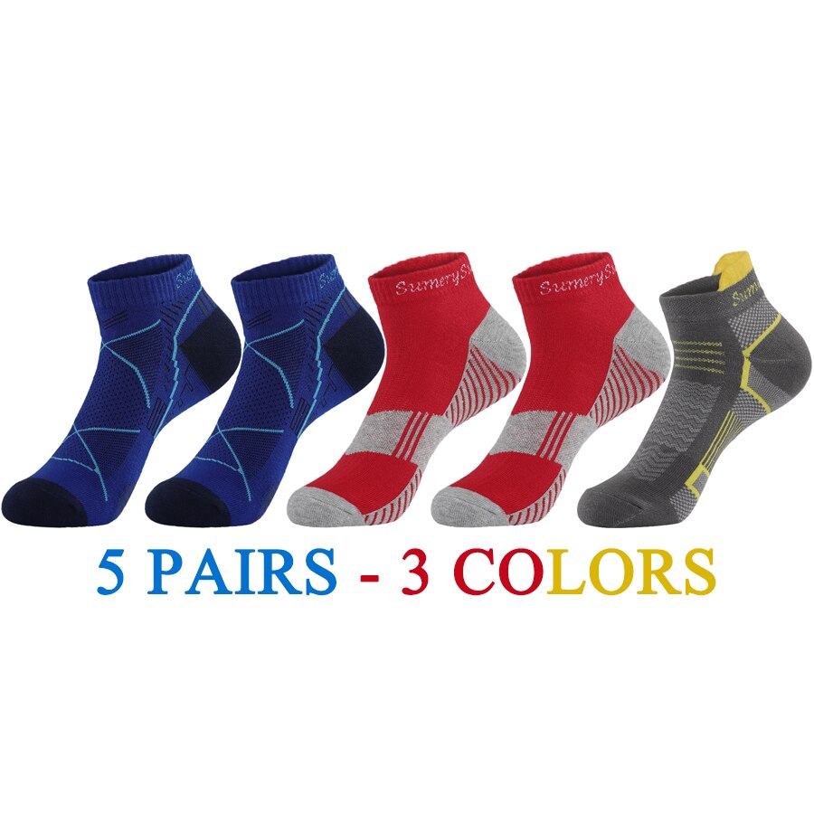 5 Pairs/Lot Mens Running Socks Casual Outdoor Sports Cotton Orange Red Stripes Compression Black 15 Styles Travel Hot Sale 2023