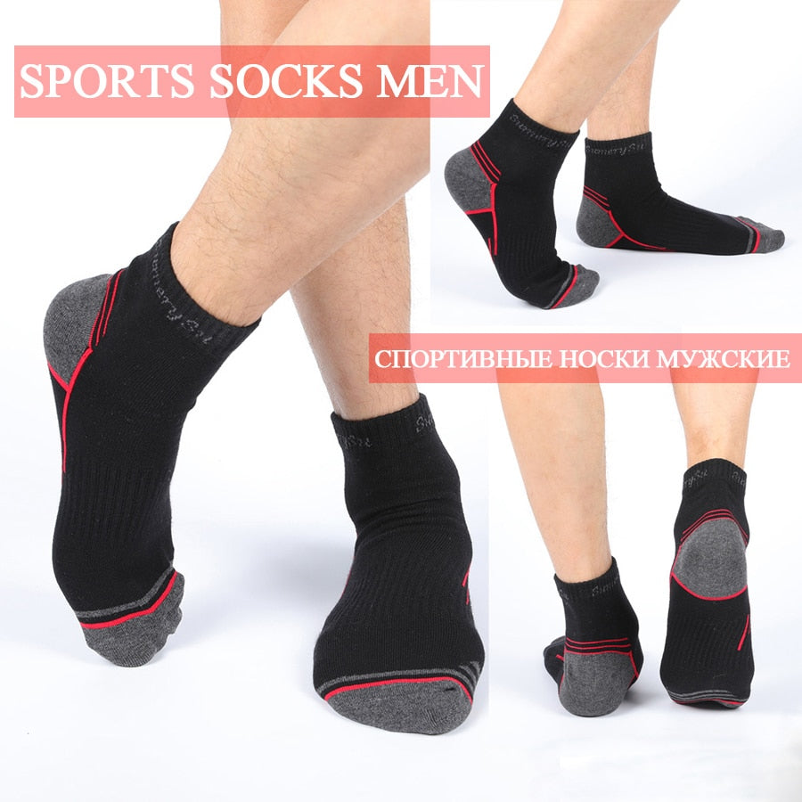 5 Pairs/Lot Mens Running Socks Casual Outdoor Sports Cotton Orange Red Stripes Compression Black 15 Styles Travel Hot Sale 2023