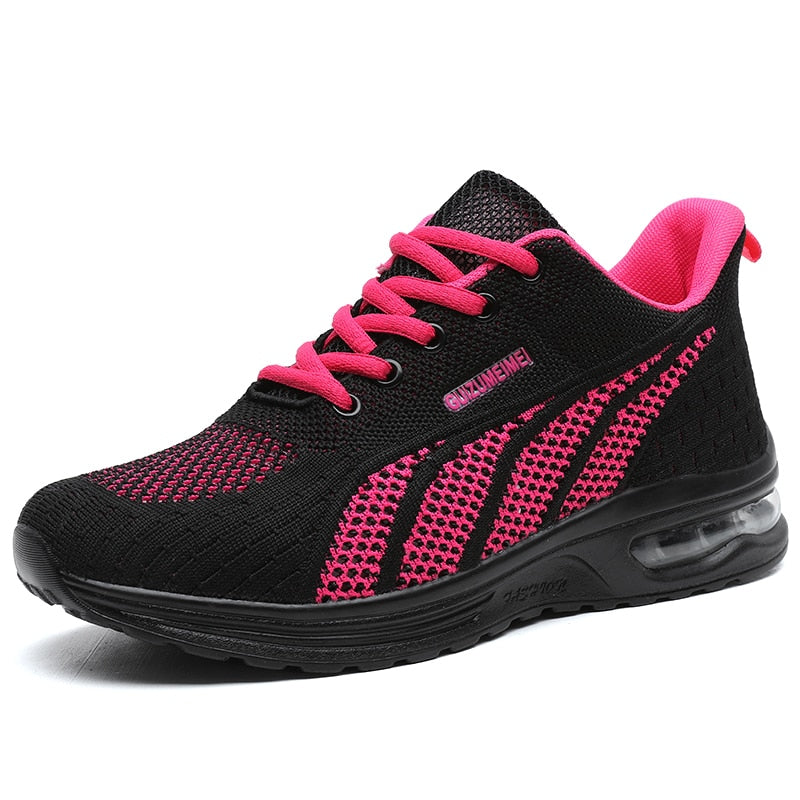 New Running Shoes Ladies Breathable Sneakers Summer Light Mesh Air Cushion Women's Sports Shoes Outdoor Lace Up Training Shoes