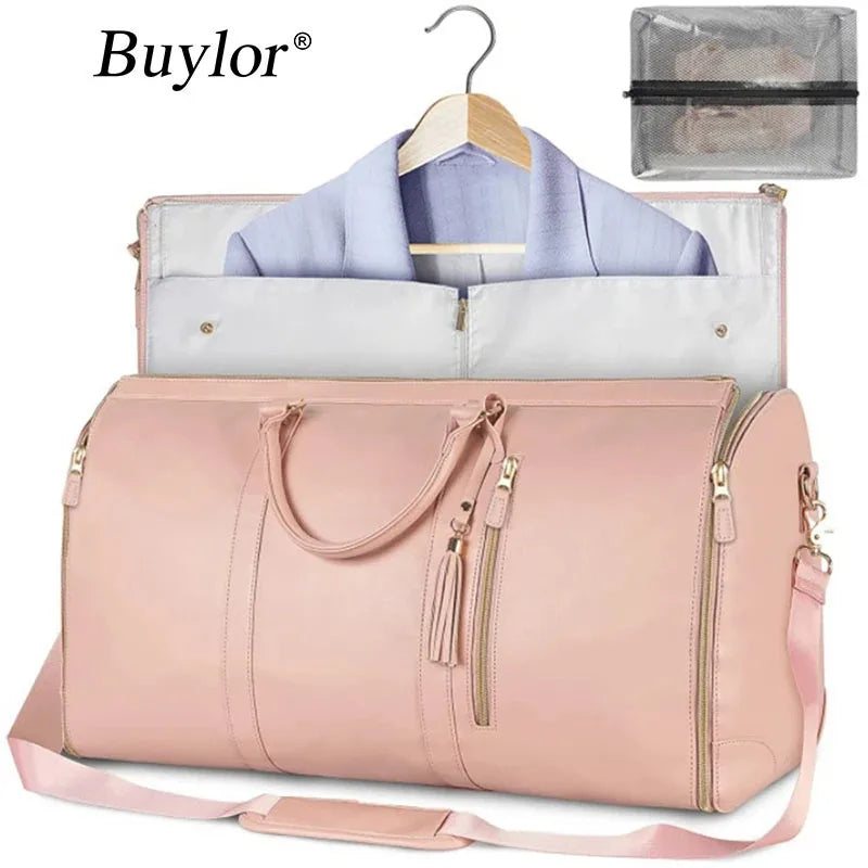 Buylor Large Capacity Travel Duffle Bag Women's Handbag Foldable Suitbag Waterproof Clothes Totes Gym Bag Outdoor Fitness Bags