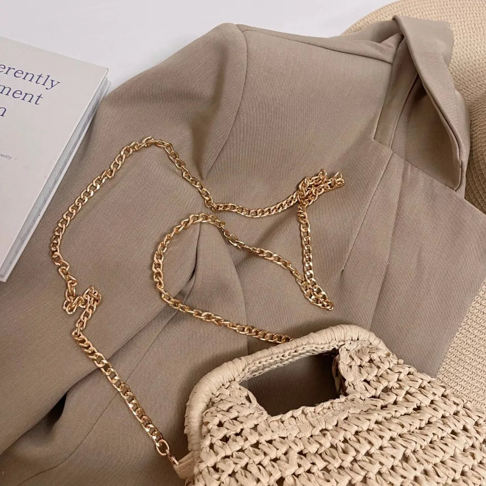 Retro Woven Clutch Bags for Women 2025 Straw Shell Chain Handbag Messenger Bag Ladies Holiday Beach Eco-friendly Crossbody Bag