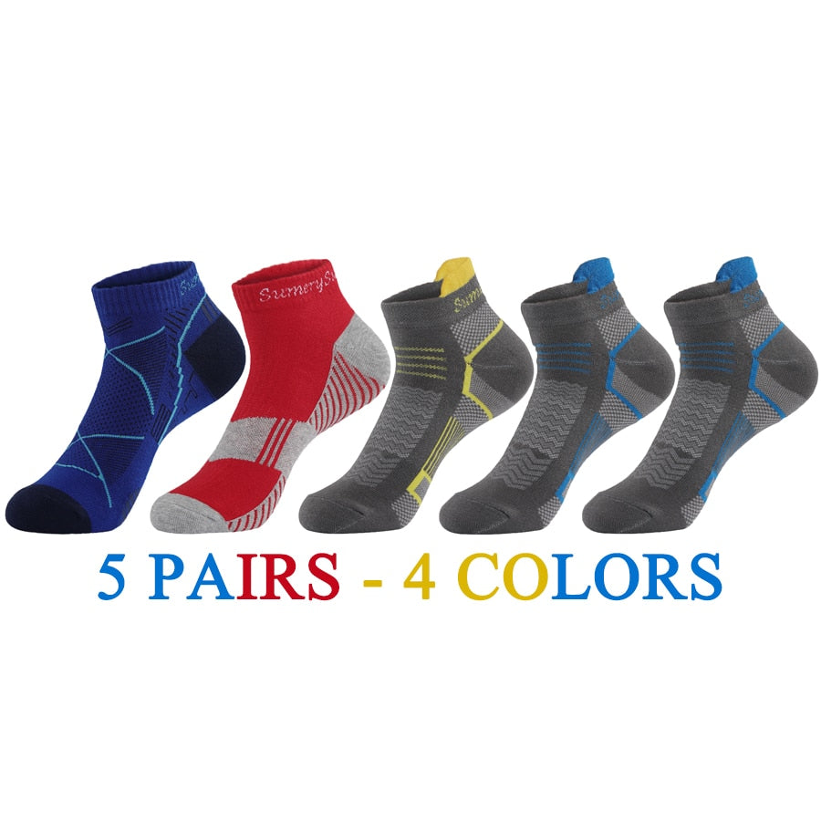 5 Pairs/Lot Mens Running Socks Casual Outdoor Sports Cotton Orange Red Stripes Compression Black 15 Styles Travel Hot Sale 2023