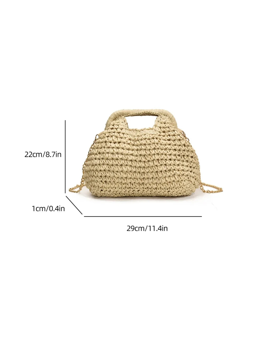 Retro Woven Clutch Bags for Women 2025 Straw Shell Chain Handbag Messenger Bag Ladies Holiday Beach Eco-friendly Crossbody Bag