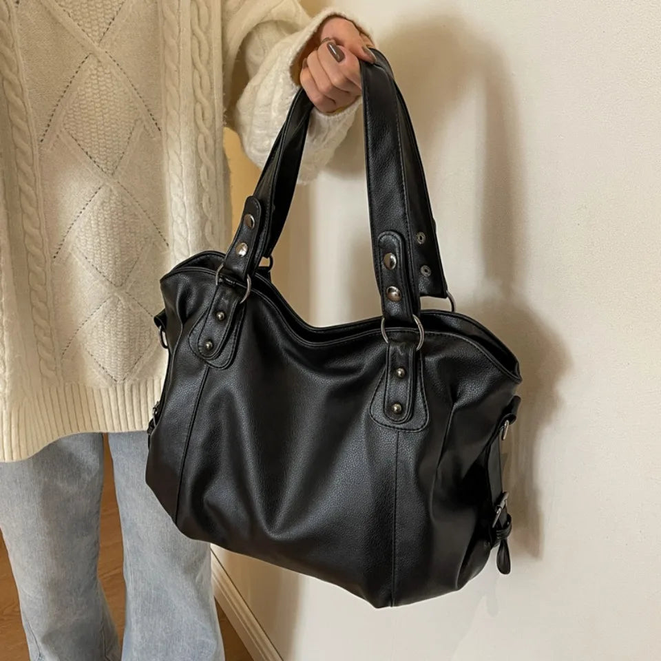 Female Hobo Handbag Large Capacity Shoulder Bags Big Stylsih Casual Tote Bag Ladies A4 Soft Leather Crossbody Bags Business Sac