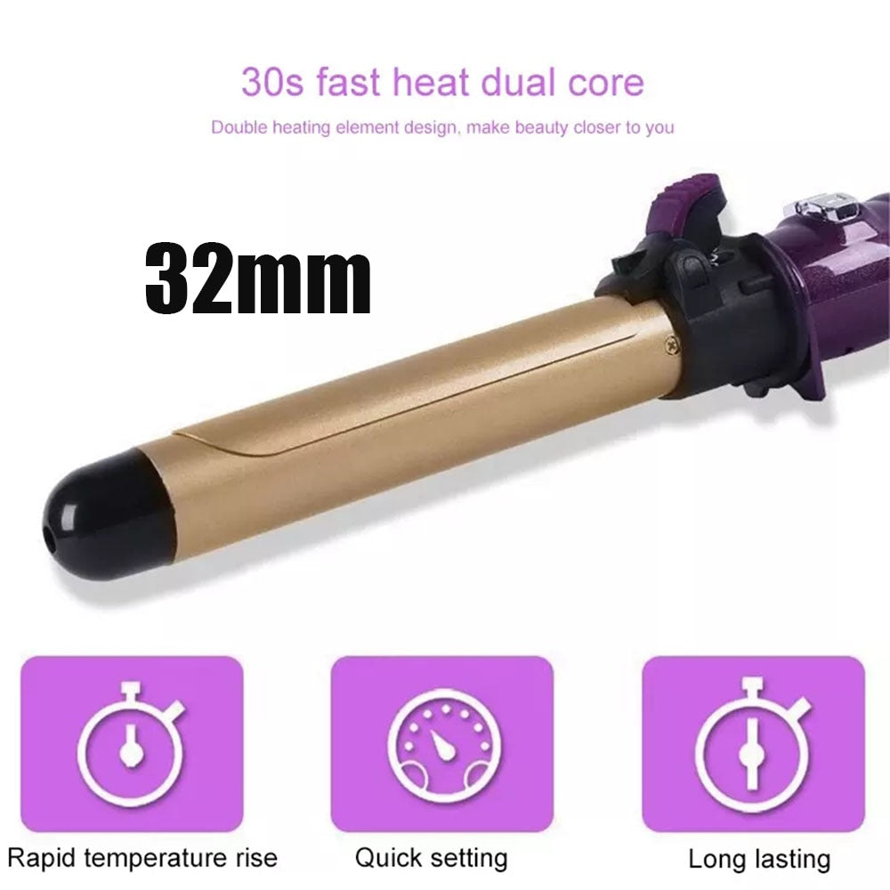 Automatic Curling Iron 360-degree Rotation Hair Curler Max 230℃ PTC Heating Ceramic Anti-scalding Design LCD Display StylingTool