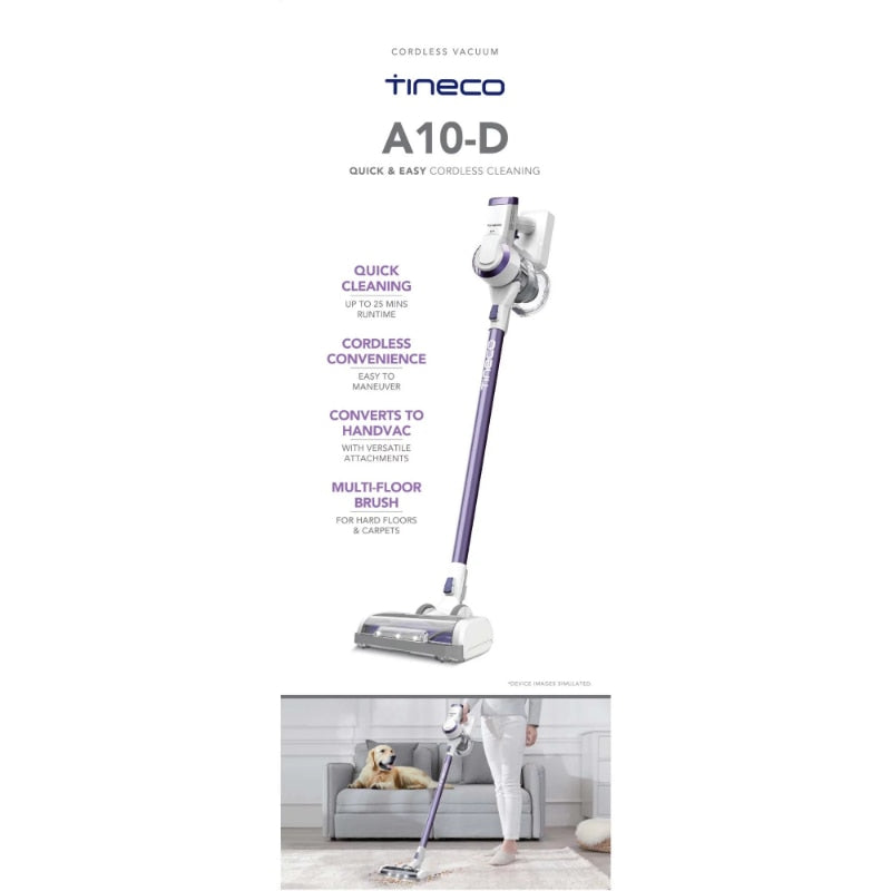 Vertical Vacuum Cleaner Tineco A10-D Lightweight Cordless Wireless Household Stick Vacuum Cleaner 300W