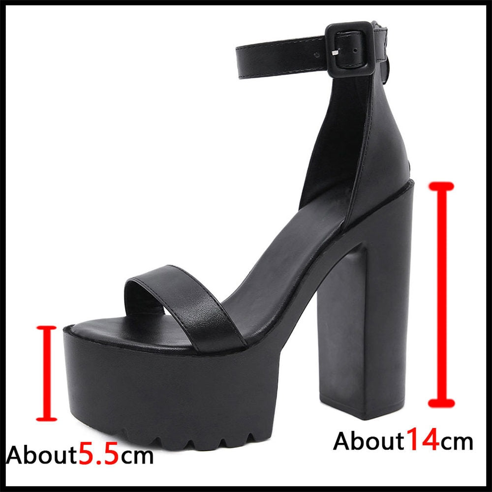 For Dropship Women Sandals 2022 Summer Shoes Trend Black White Fashionable High Heels Leisure Chunky Platform Sandals Woman