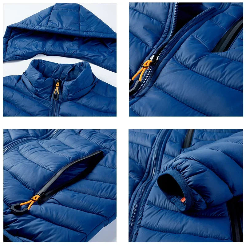 Warm Jacket Men Windbreaker 2023 New Spring Autumn Hooded Parkas Men's Fashion Casual Lightweight Cotton Padded Jacket Coat Male