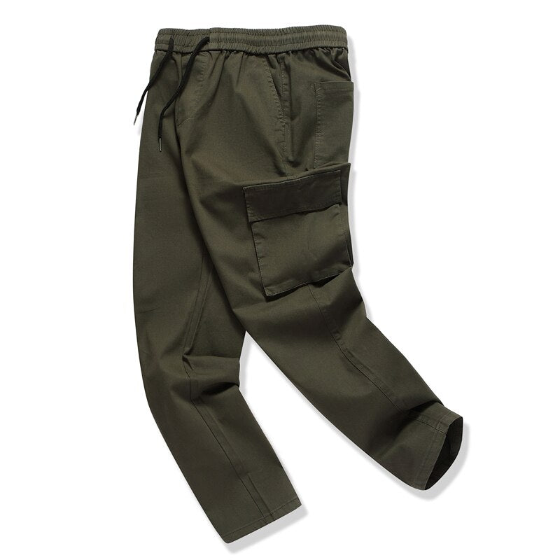 New Cargo Pants Men Jogger Casual Trousers Mens Multi-Pocket Cotton Sweatpants Streetwear Elastic Waist Full Length Pants Man