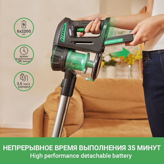 Vactidy Cordless Vacuum Cleaner, Blitz V8 Cordless Stick Vacuum with Detachable Battery, 20KPa Suction Hardwood Floor Vacuum