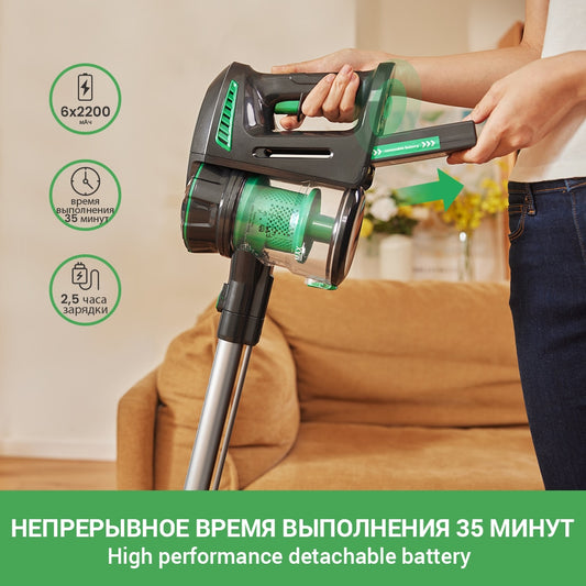 Vactidy Cordless Vacuum Cleaner, Blitz V8 Cordless Stick Vacuum with Detachable Battery, 20KPa Suction Hardwood Floor Vacuum