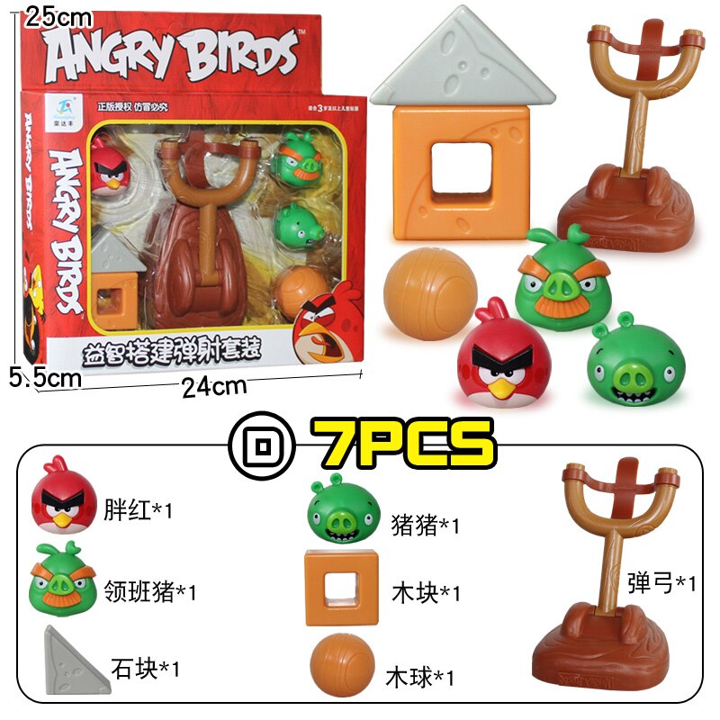 Anime Game Lovely Angrys Figure Red Chuck Bomb Piggies Bird Toy Catapult Combo Space Building Block Cute Children Present