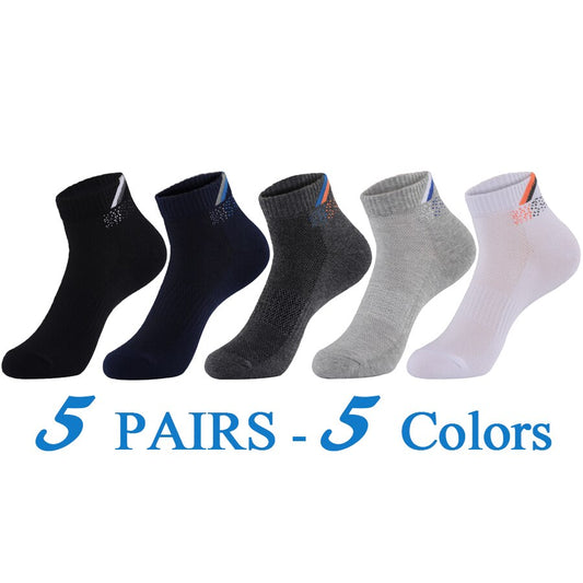 5 Pairs/Lot Mens Running Socks Casual Outdoor Sports Cotton Orange Red Stripes Compression Black 15 Styles Travel Hot Sale 2023