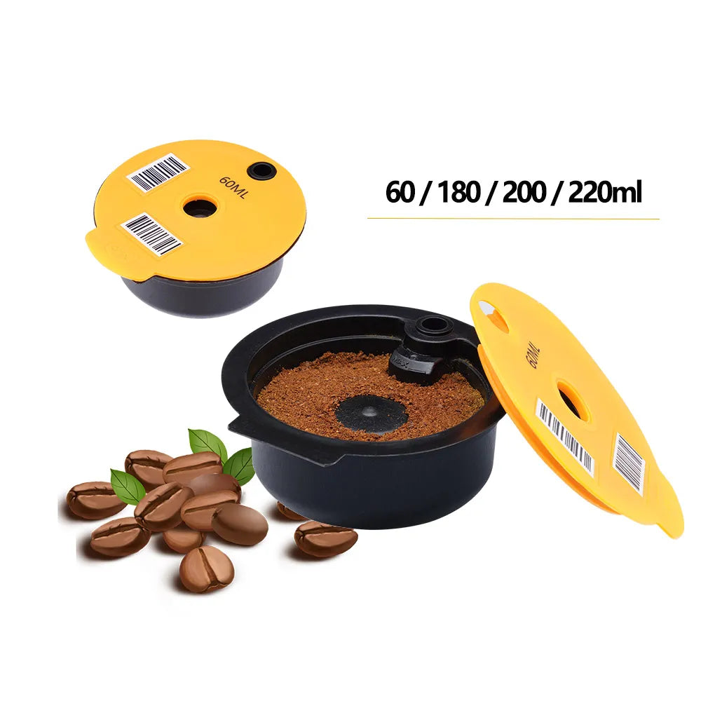 Reusable Coffee Capsule Pods for BOSCH-s Machine Tassimo Espresso Refillable Coffee Filters Pod Silicone Lid 60/180200/220ML