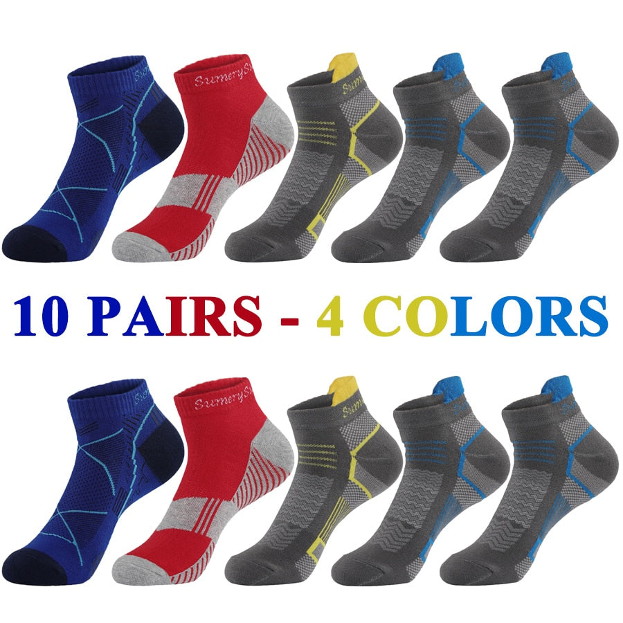 5 Pairs/Lot Mens Running Socks Casual Outdoor Sports Cotton Orange Red Stripes Compression Black 15 Styles Travel Hot Sale 2023