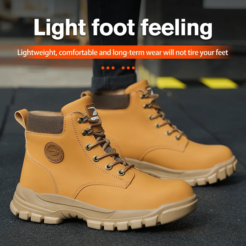 High Top Men Women Safety Shoes Anti-smash Anti-puncture Work Shoes  Lightweight Work Sneakers Indestructible Shoes Boots