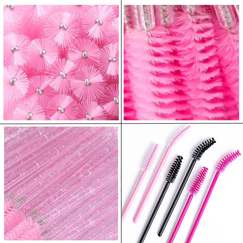 Eyelash Brushes Disposable Eyebrow Eyelash Spoolies Mascara Wands Applicator for Eyelash Extension Makeup Tool 50/100/300/500pcs