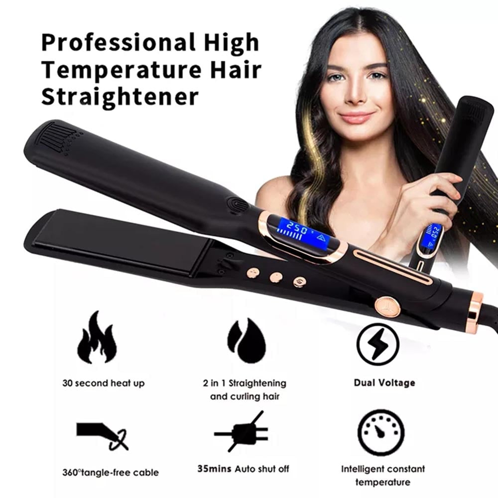 1/1.5/2 inches Hair Straightener Ceramic Coating Plates LCD Flat Iron MCH Heating Hair Styling Tools with Negative Ions Function