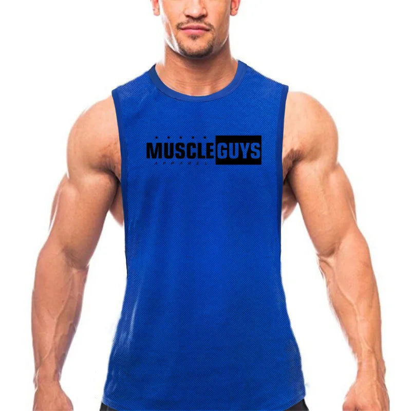 Mesh Workout Gym Tank Top Mens Open Side Muscle Sleeveless Shirt Stringer Fashion Clothing Bodybuilding Singlets Fitness Vest