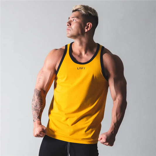 Men's Sports Bodybuilding Vest Gym Workout Fitness Cotton Sleeveless Shirt Running Clothes Summer Casual Wind Solid Color Vest