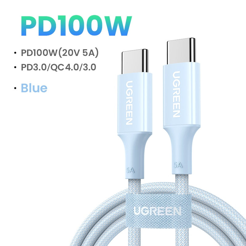 UGREEN 60W 100W USB C To Type C Cable PD Fast Charging Charger Cable For Macbook Xiaomi Samsung POCO Liquid Silicone USB Cable