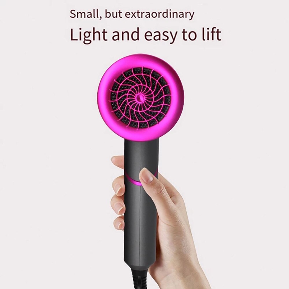 Foldable Handle Hair Dryer Hot and Cold Strong Wind Powerful Negative Ion Blower 2 Air Collecting 1 Diffuser Nozzle for Travels