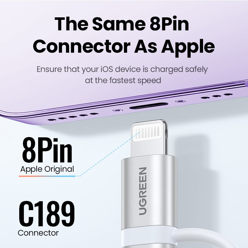 【New-in Sale】UGREEN MFi USB C to Lightning Micro USB Cable 3A Fast Charging 3 in 1 For iPhone 14 13 12 Pro Max Xiaomi Samsung