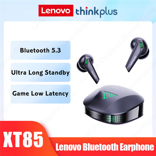 Lenovo XT85 TWS Bluetooth 5.3 Earphone with Mic Wireless Headphones Low Latency Noise Reduction Earbuds Waterproof Gamer Headset