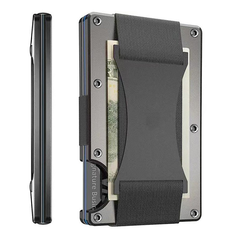 Card Holder Aluminium Case And Money Anti Theft RFID Designer Luxury For Men Porta Credencial Tarjetero Wallet Male Slim Case