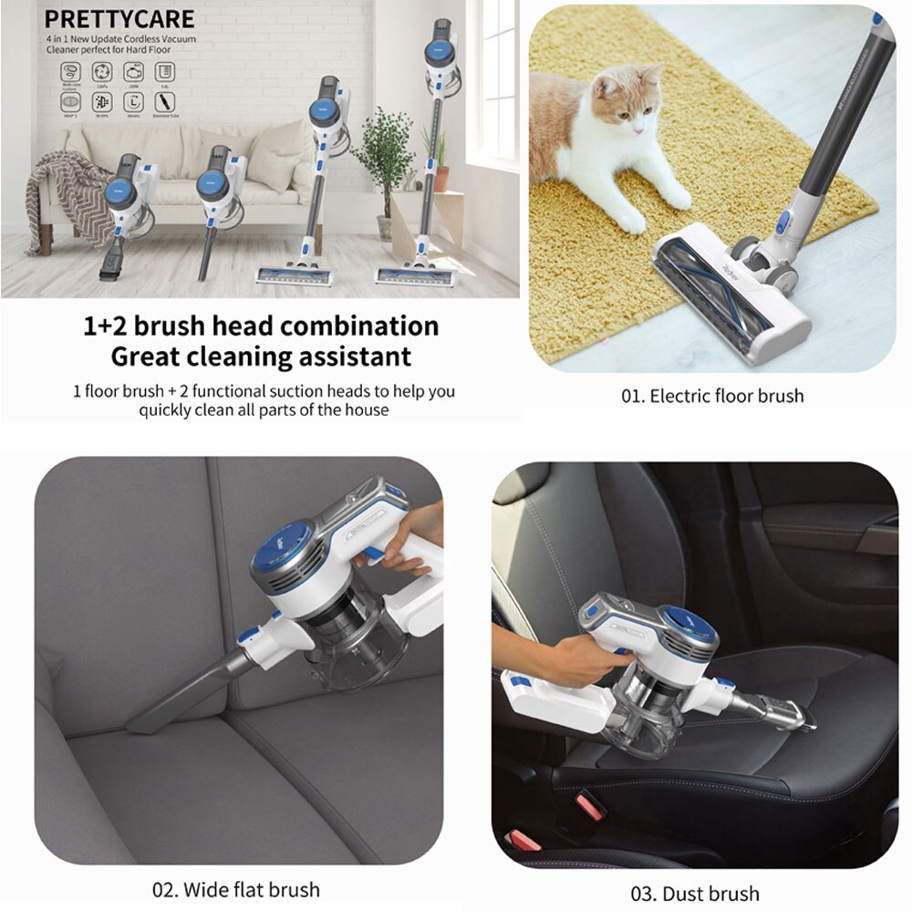 Handheld  Cordless Vacuum Cleaner Rechargeable Vacuum cleaner 22KPa Suction Multi-Cyclone Home Wireless Dual Use Vacuum Cleaner