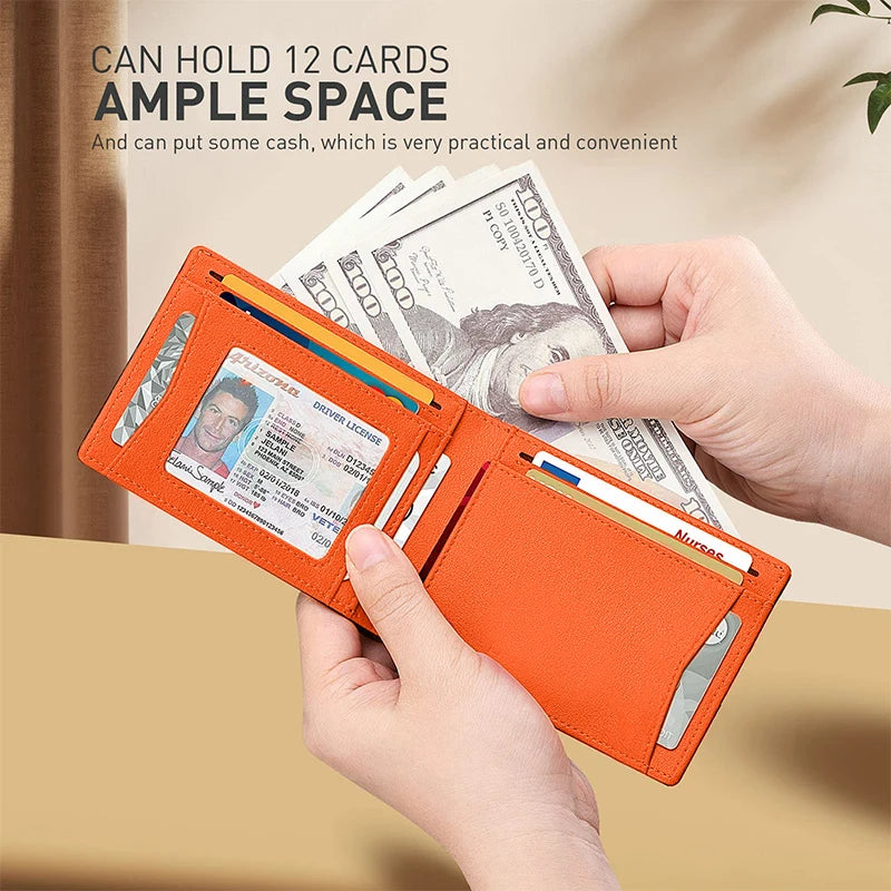 Rfid Carbon Fiber Airtag Men Wallets Credit Card Holder Wallet Purse Minimalist Wallet for Men Slim Black Wallet for Air Tag