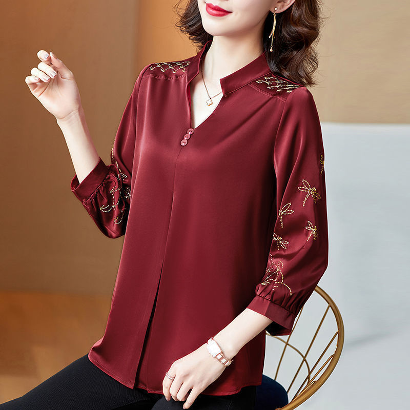 5XL Large Size Women Spring Summer Blouses Shirts Lady Fashion Casual Long Sleeve Turn-down Blusas Tops WY0391