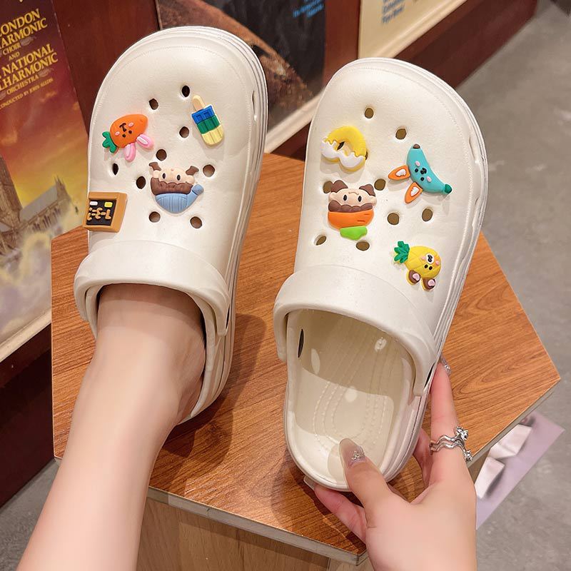 Comwarm Summer Cartoon Women Slippers Outdoor Clogs Thick Battom Sandals Female EVA Light Non-slip Home Flip Flops Garden Shoes