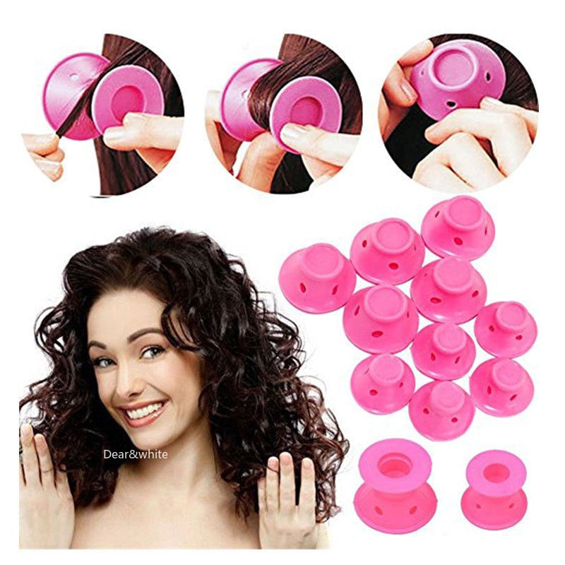 2/10/20pcs Soft Rubber Silicone Heatless Hair Curler Twist Hair Rollers Clips Don&#39;t Hurt Hair Curls Styling Tools DIY Girl Lady