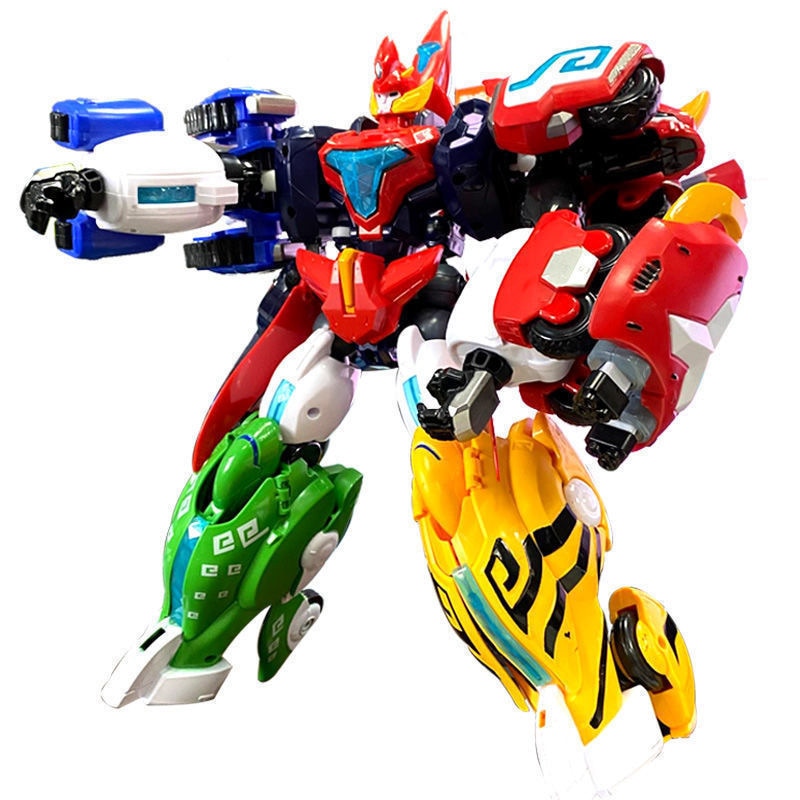 Super Sentai Megazord Ranger Deformation Robots Dinosaur Powerful  Action Figure Joint Movable Dragon Mecha Team Gift for Boys