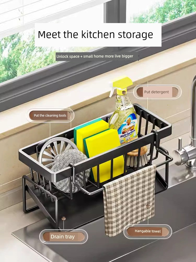 Rag Punch-Free Faucet Handy Gadget Kitchen Storage Rack