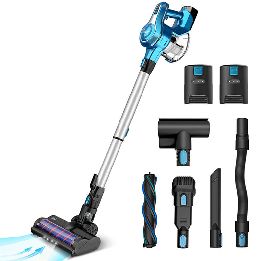 INSE Cordless Vacuum Cleaner 2 Batteries 250W Brushless Motor Multifunctional Stick Vacuum Cleaner Up to 80Min Runtime