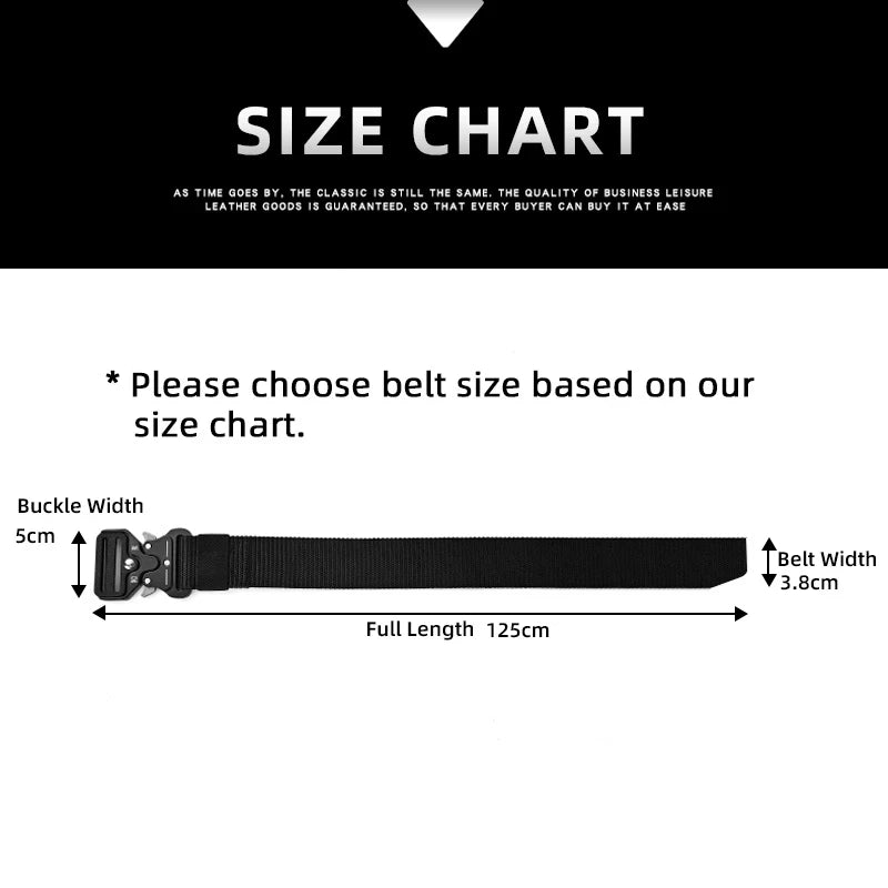 Men Metal Male Tactical Belt Men's Military Canvas Belts Big Size Outdoor Sport Tactical Military Nylon Belts 125cm 3.8cm