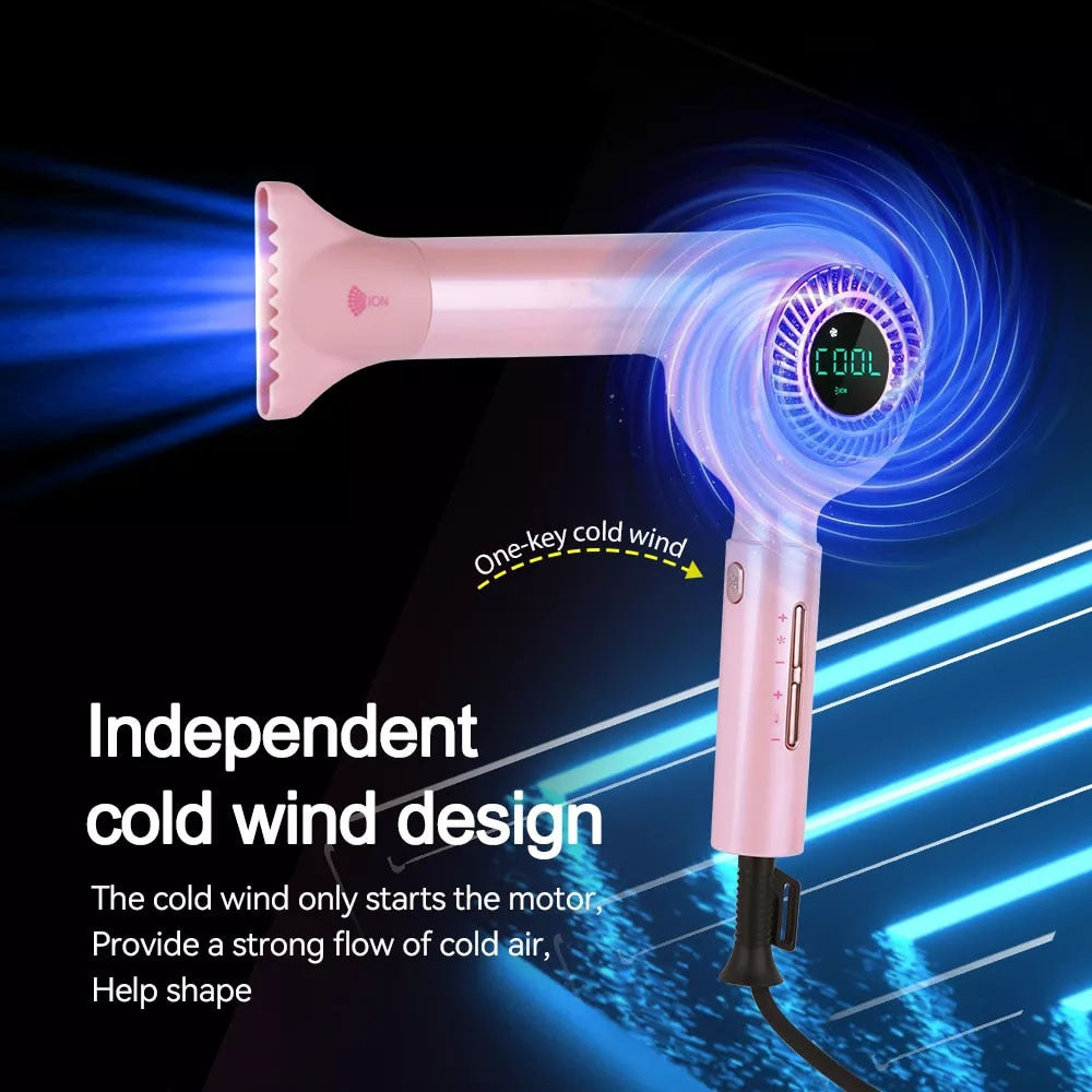 Retro Hair Dryer 1600W High Speed Anion Brushless Professional Hot and Cold Wind Lightweight Low Noise Radiation-free Blower