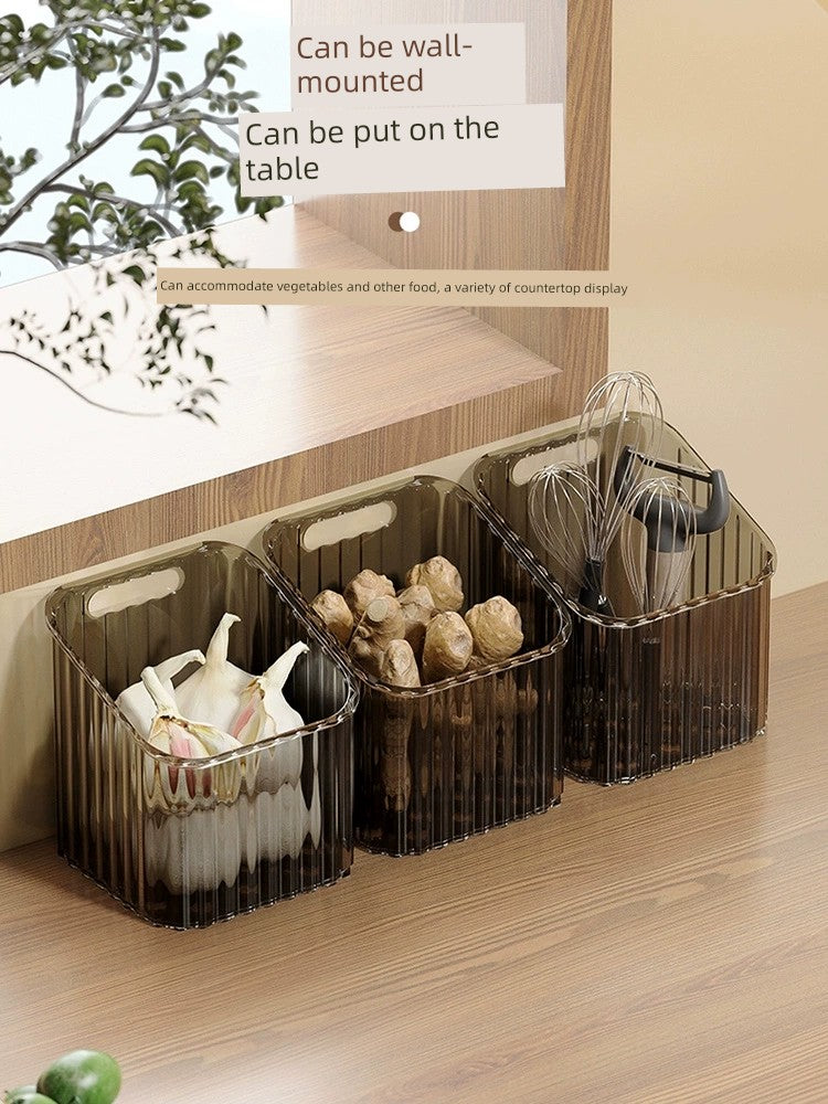 Kitchen Onion Ginger Garlic Storage Basket Storage Rack Bathroom Hanging Basket Hanging Basket Bathroom Wall Plastic Storage Basket Storage Box