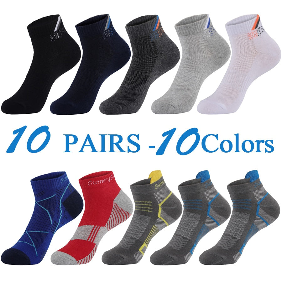 5 Pairs/Lot Mens Running Socks Casual Outdoor Sports Cotton Orange Red Stripes Compression Black 15 Styles Travel Hot Sale 2023