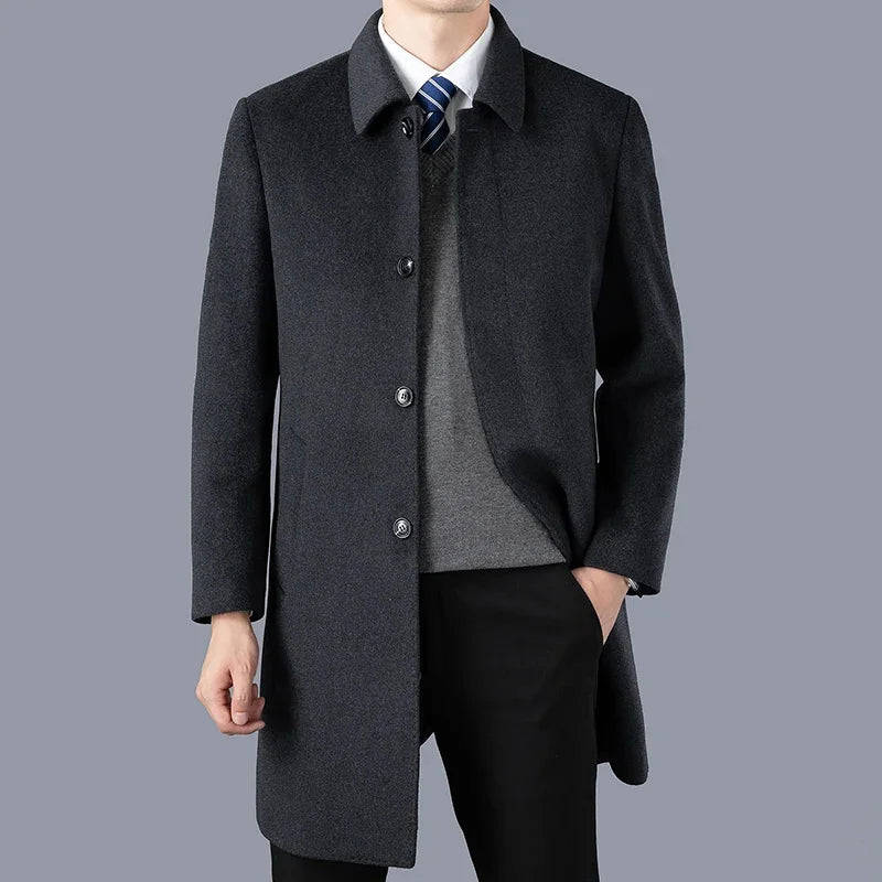 2023 new arrival winter jacket fashion Woolen Coat Men's Casual Wool trench coat Men Dress Jacket men full Size M-4XL DY117