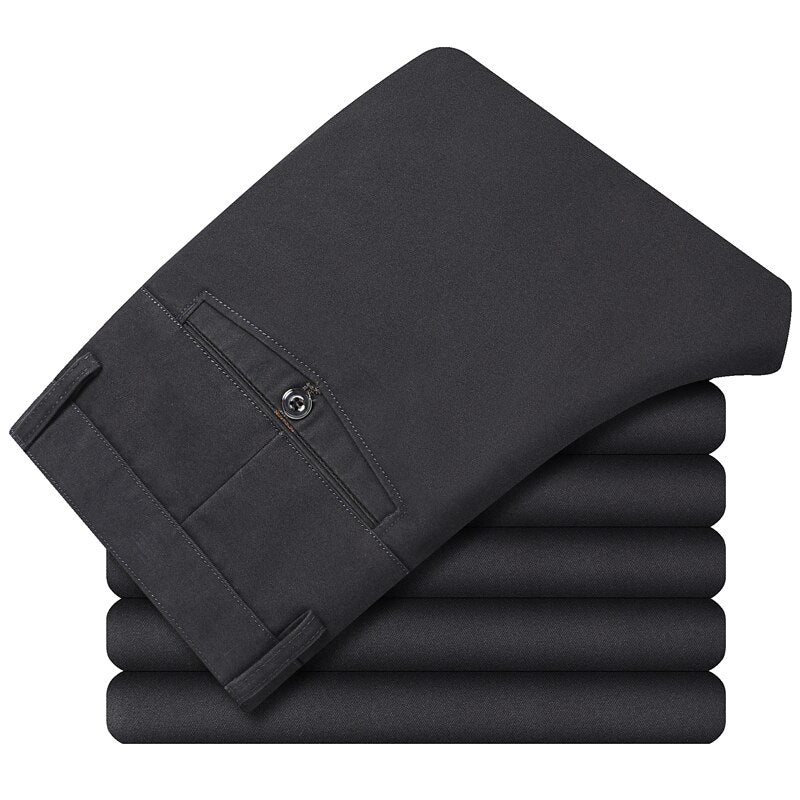 2022 New Men's Pants Slim Casual Pants Full Length Fashion Business Stretch Trousers Male Brand Pants Black Blue Pantalones