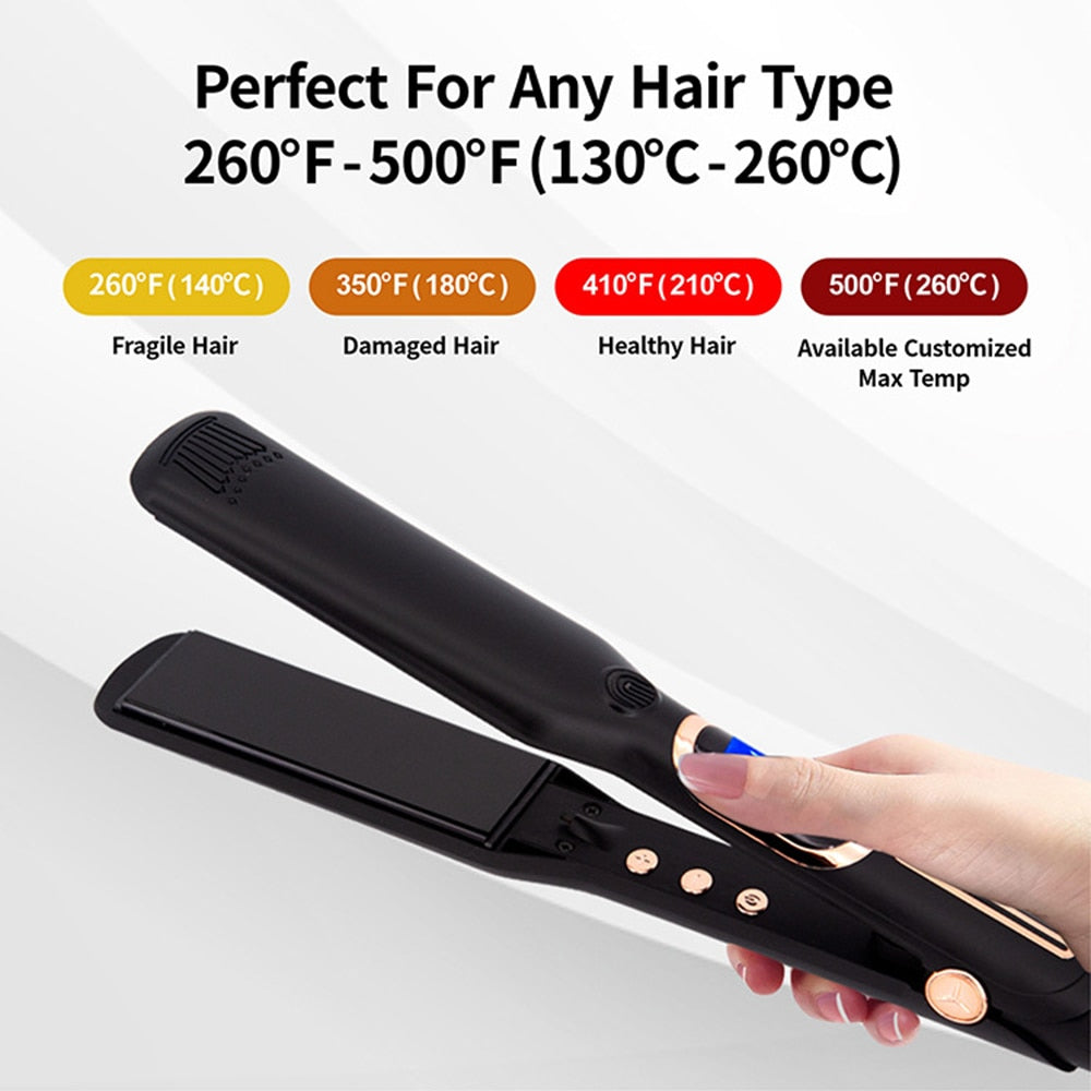 1/1.5/2 inches Hair Straightener Ceramic Coating Plates LCD Flat Iron MCH Heating Hair Styling Tools with Negative Ions Function