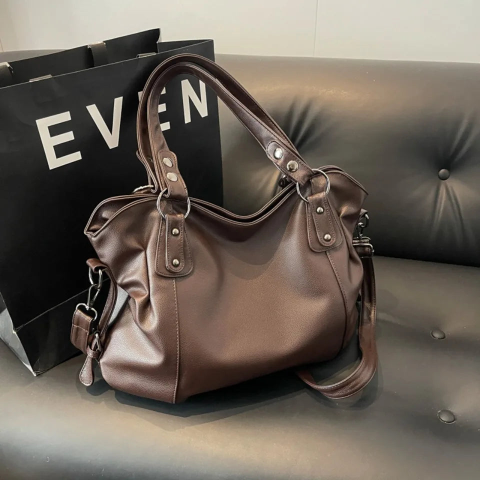 Female Hobo Handbag Large Capacity Shoulder Bags Big Stylsih Casual Tote Bag Ladies A4 Soft Leather Crossbody Bags Business Sac