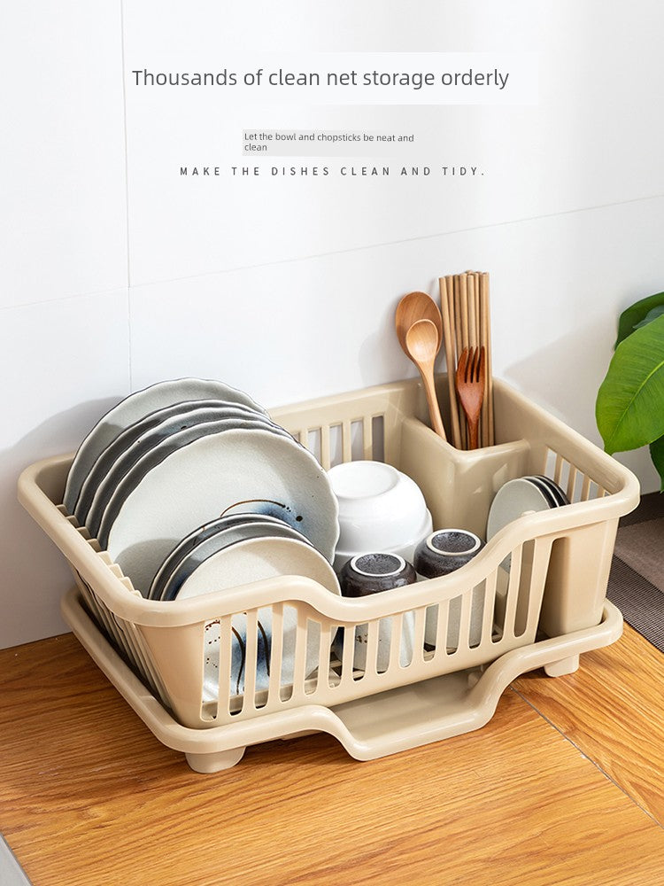 Sink Storage Shelf Plastic Bowl and Chopstick Rack Kitchen Countertop